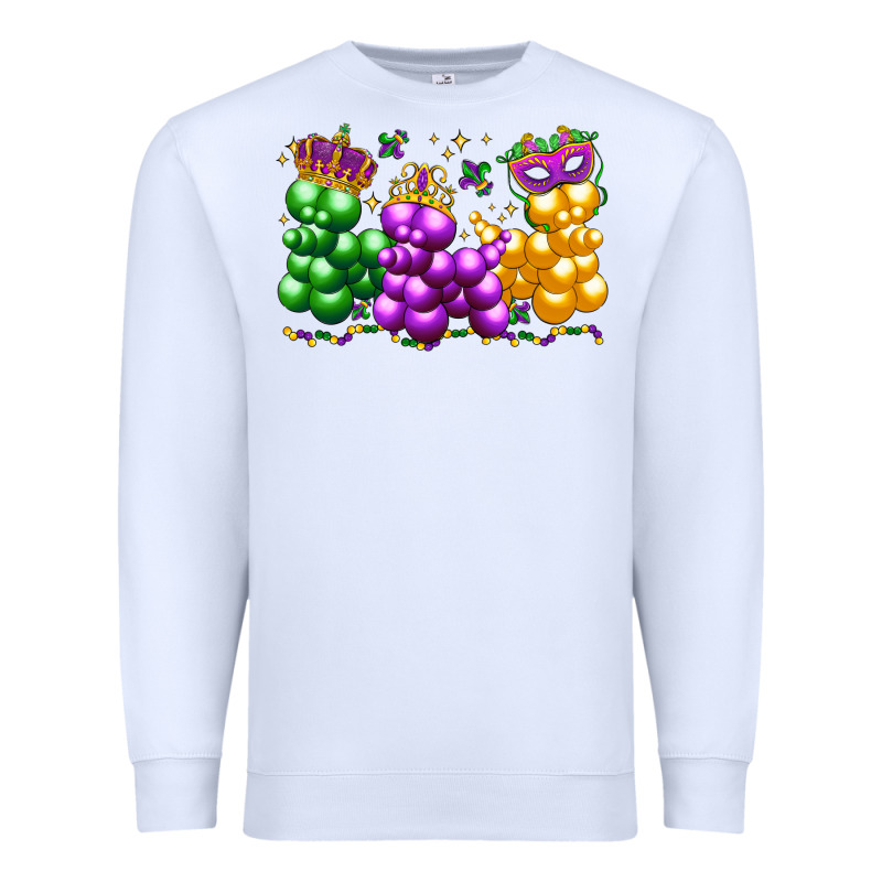 Mardi Gras Bead Dogs Premium Sweatshirt by LillyAllenDesigns | Teevron