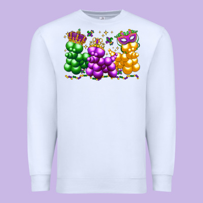 Mardi Gras Bead Dogs Premium Sweatshirt Designed By Lillyallendesigns