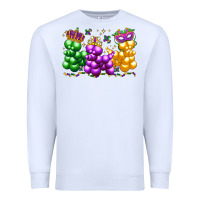 White mardi gras bead dogs Premium Sweatshirt - LillyAllenDesigns