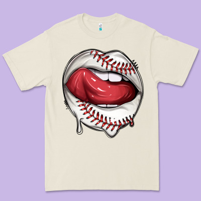 Premium Tee sports lips baseball