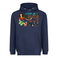 Navy Camp Hair Don't Care Heavyweight Hoodie - BundleAndBundleShop