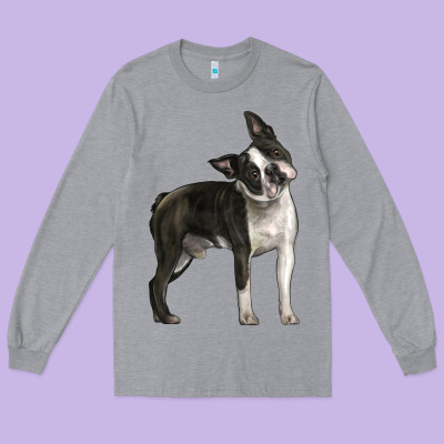 Boston Terrier Long Sleeve Tee Designed By Lillyallendesigns