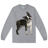 Heather Grey Boston Terrier Long Sleeve Tee - LillyAllenDesigns