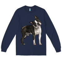 Navy Boston Terrier Long Sleeve Tee - LillyAllenDesigns