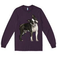 Plum Boston Terrier Long Sleeve Tee - LillyAllenDesigns