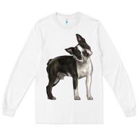 White Boston Terrier Long Sleeve Tee - LillyAllenDesigns