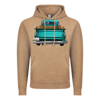 Vintage Coffee western truck back view Vintage Hoodie - FaDigitalArtStudio