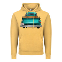 Vintage Mustard western truck back view Vintage Hoodie - FaDigitalArtStudio