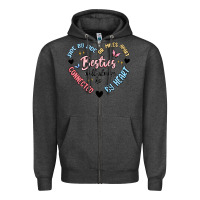Charcoal Heather besties will always be Zipper Hoodie - MaliasSmallBusiness