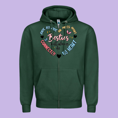 Besties Will Always Be Zipper Hoodie Designed By Maliassmallbusiness