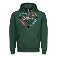 Sports Green besties will always be Zipper Hoodie - MaliasSmallBusiness