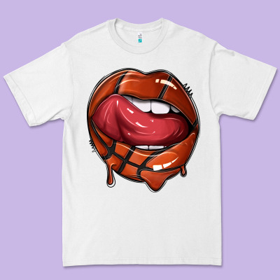 Premium Tee sports lips basketball