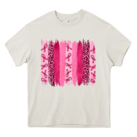 Cream Breast Cancer Brushstrokes Heavy Core Tee - RanaPortraitStore