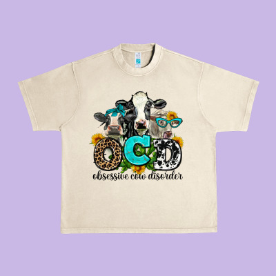 Ocd Obsessive Cow Disorder Urban Heavy Tee Designed By Adodesignshop