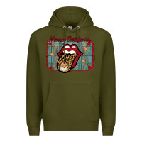 Army Green Merry Christmas Lips Santa Premium Hoodie - Bettercallsaul