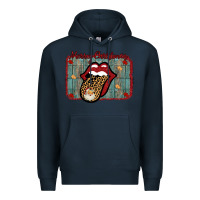 Navy Merry Christmas Lips Santa Premium Hoodie - Bettercallsaul