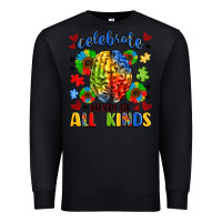 Black celebrate neurodiversity Premium Sweatshirt - LillyAllenDesigns
