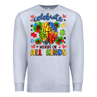 Heather Grey celebrate neurodiversity Premium Sweatshirt - LillyAllenDesigns