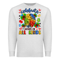 Oatmeal Heather celebrate neurodiversity Premium Sweatshirt - LillyAllenDesigns