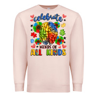 Pale Pink celebrate neurodiversity Premium Sweatshirt - LillyAllenDesigns
