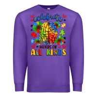 Purple celebrate neurodiversity Premium Sweatshirt - LillyAllenDesigns