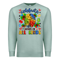 Seafoam celebrate neurodiversity Premium Sweatshirt - LillyAllenDesigns