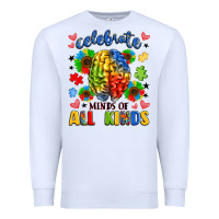 White celebrate neurodiversity Premium Sweatshirt - LillyAllenDesigns
