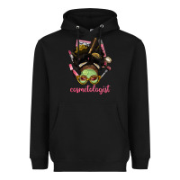 Black Afro Messy Bun Cosmetologist Heavyweight Hoodie - BundleAndBundleShop