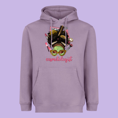 Afro Messy Bun Cosmetologist Heavyweight Hoodie Designed By Bundleandbundleshop
