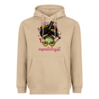 Mushroom Afro Messy Bun Cosmetologist Heavyweight Hoodie - BundleAndBundleShop
