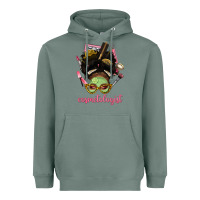 Sage Afro Messy Bun Cosmetologist Heavyweight Hoodie - BundleAndBundleShop