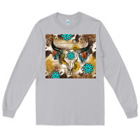 Moon Dust cowhide leopard bull skull gemstone Long Sleeve Tee - NancyCooperArtShop