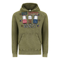 Vintage Olive red white boozy Vintage Hoodie - CowhideDigitalArt