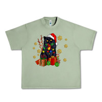 Oil Green black cat meowy christmas Urban Heavy Tee - AdoDesignShop