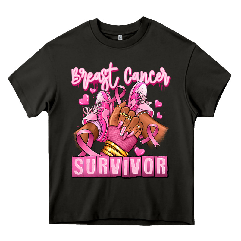Breast Cancer Survivor Afro Girl Sneakers Heavy Core Tee by RanaPortraitStore | Teevron