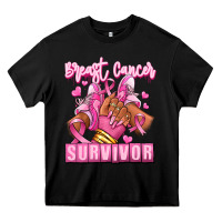 Black Breast Cancer survivor afro girl sneakers Heavy Core Tee - RanaPortraitStore
