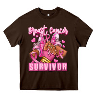 Chocolate Brown Breast Cancer survivor afro girl sneakers Heavy Core Tee - RanaPortraitStore