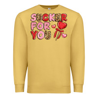 Antique Gold lovethemed typography with heart lollipop Premium Sweatshirt - LillyAllenDesigns