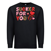 Black lovethemed typography with heart lollipop Premium Sweatshirt - LillyAllenDesigns