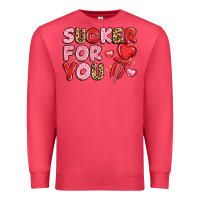 Cardinal lovethemed typography with heart lollipop Premium Sweatshirt - LillyAllenDesigns