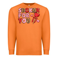 Carrot lovethemed typography with heart lollipop Premium Sweatshirt - LillyAllenDesigns