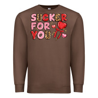Chestnut lovethemed typography with heart lollipop Premium Sweatshirt - LillyAllenDesigns