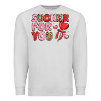 Dove Grey lovethemed typography with heart lollipop Premium Sweatshirt - LillyAllenDesigns