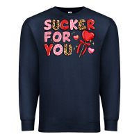 Navy lovethemed typography with heart lollipop Premium Sweatshirt - LillyAllenDesigns