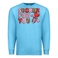 Ocean Blue lovethemed typography with heart lollipop Premium Sweatshirt - LillyAllenDesigns