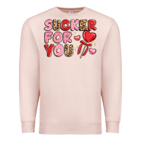 Pale Pink lovethemed typography with heart lollipop Premium Sweatshirt - LillyAllenDesigns