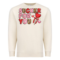 Sandshell lovethemed typography with heart lollipop Premium Sweatshirt - LillyAllenDesigns