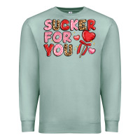 Seafoam lovethemed typography with heart lollipop Premium Sweatshirt - LillyAllenDesigns
