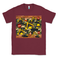 Burgundy excavator camouflage Classic Tee - Artiststas