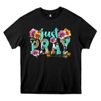 Black just pray Heavy Core Tee - texasbilliewilder